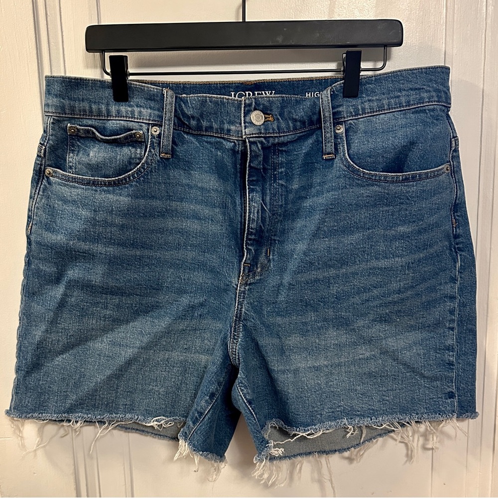 J Crew high rise denim shorts